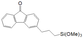 3-(3-(Trimethoxysilyl)propyl)fluorenone (mixture of isomers) 구조식, C19H22O4Si