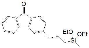3-(3-(Diethoxymethylsilyl)propyl)fluorenone (mixture of isomers) 구조식, C21H26O3Si