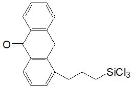 4-(3-(Trichlorosilyl)propyl)anthrone (mixture of isomers) 구조식, C17H15Cl3OSi