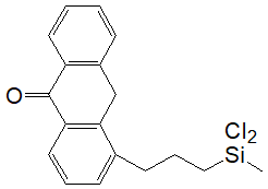 4-(3-(Dichloromethylsilyl)propyl)anthrone (mixture of isomers) 구조식, C18H18Cl2OSi