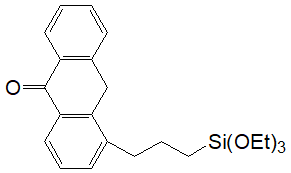 4-(3-(Triethoxysilyl)propyl)anthrone (mixture of isomers) 구조식, C23H30O4Si