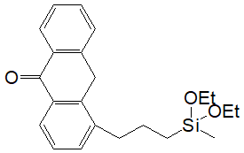 4-(3-(Diethoxymethylsilyl)propyl)anthrone (mixture of isomers) 구조식, C22H28O3Si