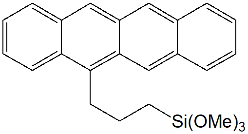 5-(3-Trimethoxysilylpropyl)tetracene (Mixture of isomer) 구조식, C24H26O3Si