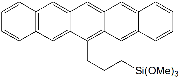6-(3-Trimethoxysilylpropyl)pentacene (mixture of isomer) 구조식, C28H28O3Si
