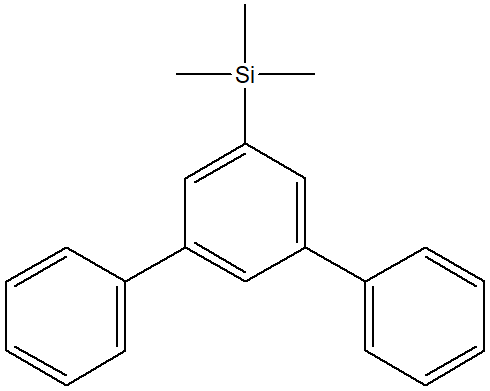 m-Terphenyl-5'-yltrimethylsilane 구조식, CAS 128388-53-4, C21H22Si