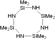 Octamethylcyclotetrasilazane 구조식, CAS 1020-84-4, C8H28N4Si4
