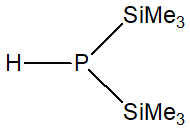 Bis(Trimethylsilyl)phosphine 구조식, CAS 15573-39-4, C6H19PSi2