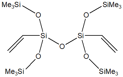 1,3-DIVINYLTETRAKIS(TRIMETHYLSILOXY)DISILOXANE 구조식, CAS 94071-24-6, C16H42O5Si6