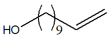 10-Undecen-1-ol 구조식, CAS 112-43-6, C11H22O