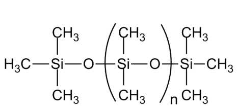 Polydimethylsiloxane, trimethylsiloxy terminated, 100cs 구조식, CAS 63148-62-9
