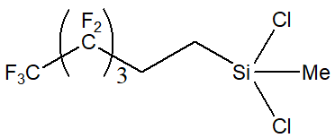 Nonafluorohexylmethyldichlorosilane 구조식, CAS 38436-16-7, C7H7Cl2F9Si