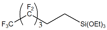 Nonafluorohexyltriethoxysilane 구조식, CAS 102390-98-7, C12H19F9O3Si