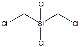 Bis(chloromethyl)dichlorosilane 구조식, CAS 18076-97-6, C2H4Cl4Si