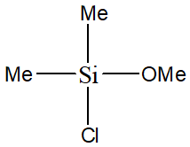 Dimethylmethoxychlorosilane 구조식, CAS 1825-68-9, C3H9ClOSi