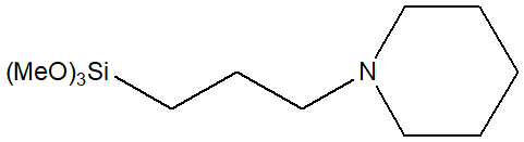1-[3-(Trimethoxysilyl)propyl]piperidine 구조식, CAS 76750-52-2, C11H25NO3Si