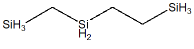 1,3,6-Trisilahexane 구조식, C3H14Si3