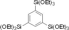 1,3,5-Tris(triethoxysilyl)benzene 구조식, CAS 136892-87-0, C24H48O9Si3