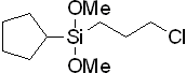 Chloropropylcyclopentyldimethosysilane 구조식, C10H21ClO2Si