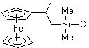 (2-Ferrocenylpropyl)dimethylchlorosilane 구조식, CAS 209111-06-8, C15H21ClFeSi