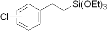 1,1,1-Triethoxy-3-(chlorophenyl)-1-silapropane, 98% (mixture of isomers) 구조식, C15H27ClO3Si
