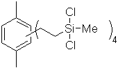 1,2,4,5-Tetrakis[2-(methyldichlorosilyl)ethyl]-3,6-dimethylbenzene 구조식, C20H34Cl8Si4