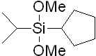 Isopropylcyclopentyldimethoxysilane 구조식, C10H22O2Si