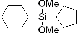Cyclohexylcyclopentyldimethoxysilane 구조식, CAS 163802-49-1, C13H26O2Si