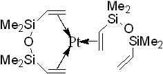Platinum-1,3-divinyl-1,1,3,3-tetramethyl-disiloxane-complex(Karstedt catalyst) in Toluene 구조식, CAS 68478-92-2, C24H54O3Pt2Si6