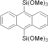 9,10-Bis(trimethoxysilyl)anthracene 구조식, C20H26O6Si2