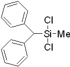 (Diphenylmethyl)methyldichlorosilane 구조식, C14H14Cl2Si