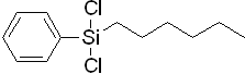 n-Hexylphenyldichlorosilane 구조식, C12H18Cl2Si