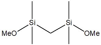1,2-Bis(dimethylmethoxysilyl)methane 구조식, CAS 18297-76-2, C7H20O2Si2