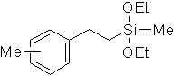 2,2-Diethoxy-4-(methylphenyl)-2-silabutane, 98% (mixture of isomers) 구조식, C14H24O2Si