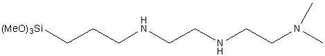 N1,N1-dimethyl-N2-(2-((3-trimethoxysilylpropyl)aminoethyl)ethane-1,2-diamine 구조식, C12H31N3O3Si