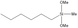 n-Hexylmethyldimethoxysilane 구조식, C9H22O2Si