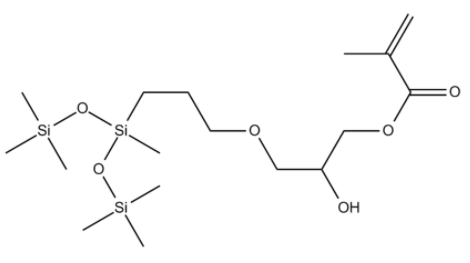 (3-Methacryloxy-2-hydroxypropoxy)propyl-bis(trimethylsiloxy) methylsilane 구조식, CAS 69861-02-5, C17H38O6Si3
