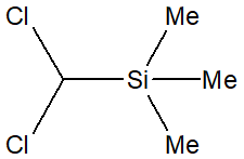 (Dichloromethyl)trimethylsilane 구조식, CAS 5926-38-5, C4H10Cl2Si
