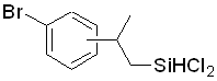 3-(Bromophenyl)-1,1-dichloro-1-silabutane, 98% (mixture of isomers) 구조식, CAS 176329-56-9, C9H11BrCl2Si