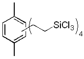 1,2,4,5-Tetrakis[2-(trichlorosilyl)ethyl]-3,6-dimethylbenzene 구조식, C16H22Cl2Si4