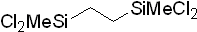 1,2-Bis(methyldichlorosilyl)ethane 구조식, CAS 3353-69-3, C4H10Cl4Si2
