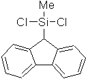 (9-Fluorenyl)methyldichlorosilane 구조식, CAS 164462-10-6, C14H12Cl2Si