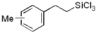 1,1,1-Trichloro-3-(methylphenyl)-1-silapropane, 98% (mixture of isomers) 구조식, C9H11Cl3Si