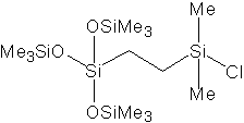 [Tris(trimethylsiloxy)silylethyl]dimethylchlorosilane 구조식, CAS 225794-57-0, C13H37ClO3Si5