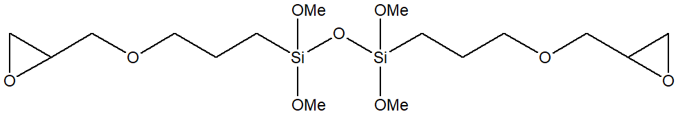 1,3-Bis(glycidoxypropyl)tetramethoxydisiloxane 구조식, C16H34O9Si2