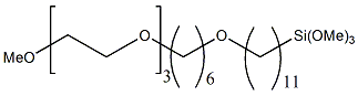 11-[6-{3-Methoxy(triethyleneoxy)}hexyloxy]undecyltrimethoxysilane 구조식, C27H58O8Si