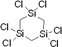 1,1,3,3,5,5-Hexachloro-1,3,5-trisilacyclohexane 구조식, CAS 16538-69-5, C3H6Cl6Si3