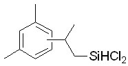 1,1-Dichloro-3-(m-dimethylphenyl)-1-silabutane, 98% (mixture of isomers) 구조식, C11H16Cl2Si