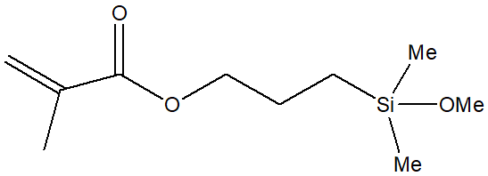 3-Methacryloxypropyldimethylmethoxysilane 구조식, CAS 66753-64-8, C10H20O3Si