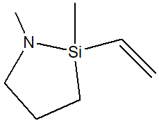 1,2-Dimethyl-1-aza-2-vinyl-2-silacyclopentane 구조식, C7H15NSi