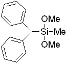 (Diphenylmethyl)methyldimethoxysilane 구조식, C16H20O2Si